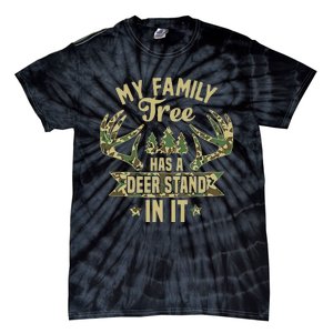 retro My Family Tree Has A Deer Stand In It  Camo Hunting  Tie-Dye T-Shirt