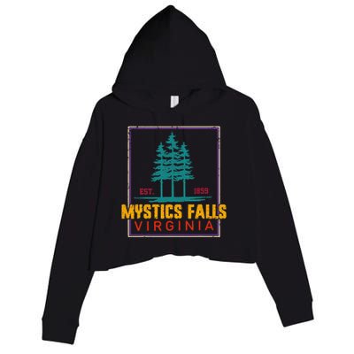 Retro Mystic Falls Virginia Vintage Man Woman Crop Fleece Hoodie