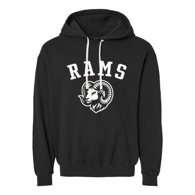 Rams Mascot For Players And Fans Garment-Dyed Fleece Hoodie