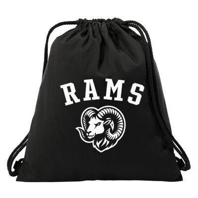 Rams Mascot For Players And Fans Drawstring Bag