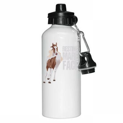 Resting Mare Face Funny Equestrian Riding Horseback Riding Great Gift Aluminum Water Bottle