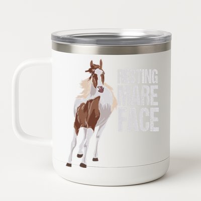 Resting Mare Face Funny Equestrian Riding Horseback Riding Great Gift 12 oz Stainless Steel Tumbler Cup