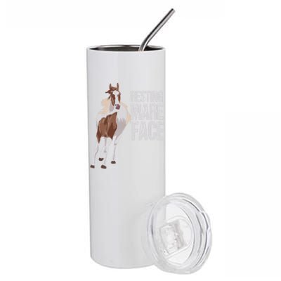 Resting Mare Face Funny Equestrian Riding Horseback Riding Great Gift Stainless Steel Tumbler