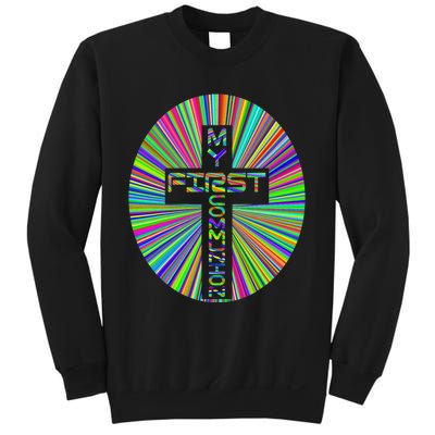 Religious My First Communion Cross Christian Faith Church Sweatshirt