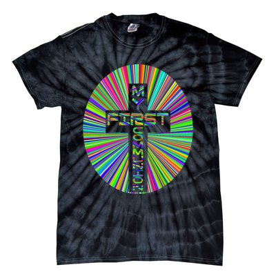 Religious My First Communion Cross Christian Faith Church Tie-Dye T-Shirt