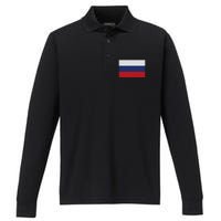 Russian Metal Flag Performance Long Sleeve Polo