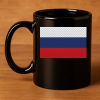Russian Metal Flag 11oz C Handle Ceramic Mug
