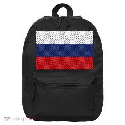 Russian Metal Flag 16 in Basic Backpack
