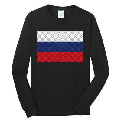 Russian Metal Flag Tall Long Sleeve T-Shirt