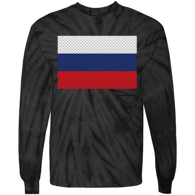 Russian Metal Flag Tie-Dye Long Sleeve Shirt