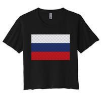 Russian Metal Flag Women's Crop Top Tee