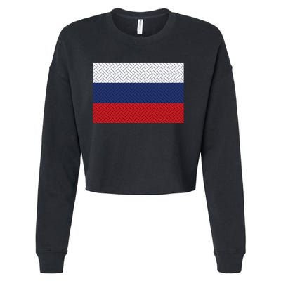 Russian Metal Flag Cropped Pullover Crew