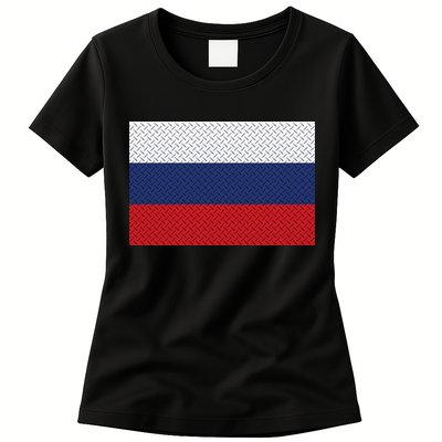 Russian Metal Flag Womens T-Shirt