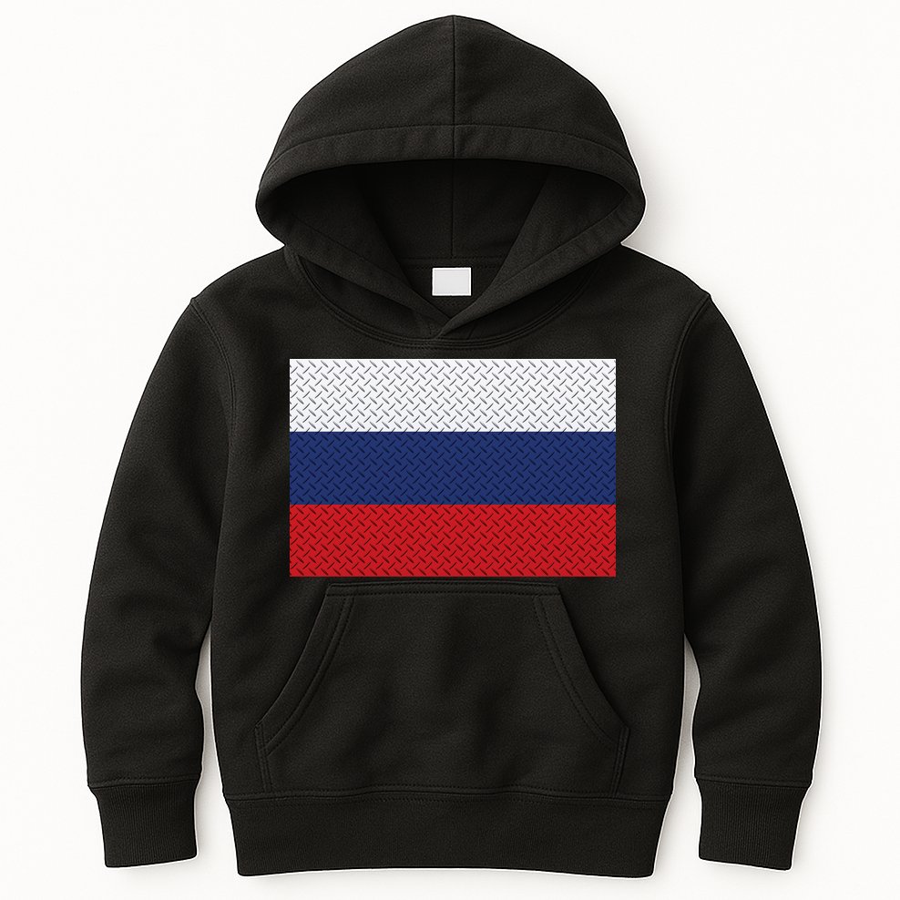Russian Metal Flag Kids Hoodie