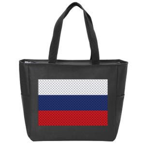 Russian Metal Flag Zip Tote Bag