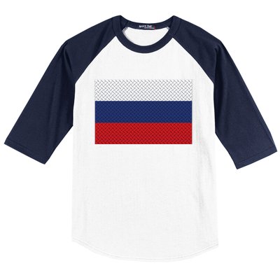 Russian Metal Flag Baseball Sleeve Shirt