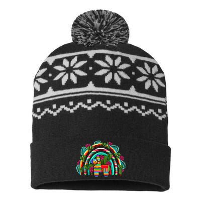 Rainbow Mexican Fiesta Cinco De Mayo USA-Made Snowflake Beanie