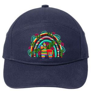 Rainbow Mexican Fiesta Cinco De Mayo 7-Panel Snapback Hat