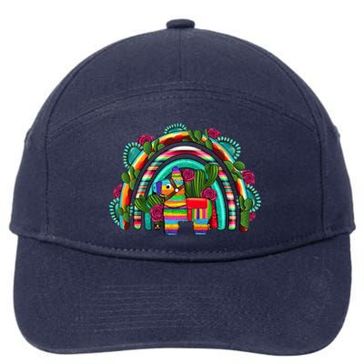 Rainbow Mexican Fiesta Cinco De Mayo 7-Panel Snapback Hat