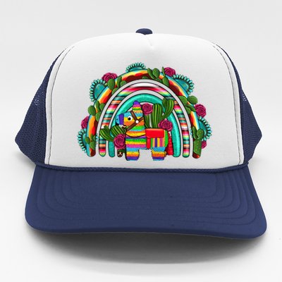 Rainbow Mexican Fiesta Cinco De Mayo Trucker Hat