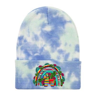 Rainbow Mexican Fiesta Cinco De Mayo Tie Dye 12in Knit Beanie