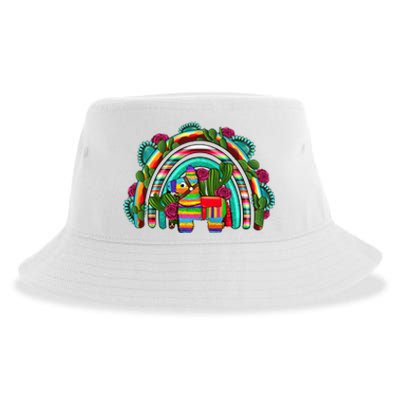 Rainbow Mexican Fiesta Cinco De Mayo Sustainable Bucket Hat