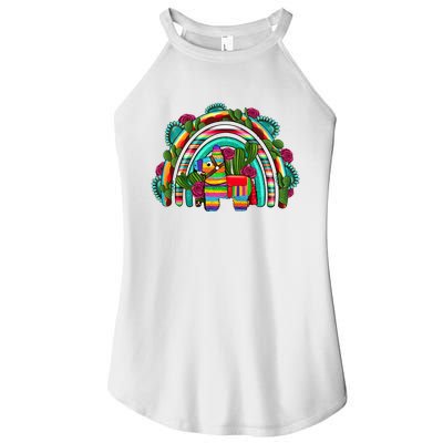 Rainbow Mexican Fiesta Cinco De Mayo Women’s Perfect Tri Rocker Tank