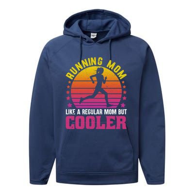 Running Mom Funny Marathon Runner Mother's Day Gift Great Gift Performance Fleece Hoodie