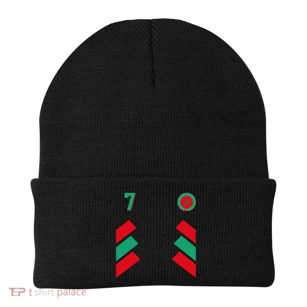 Retro7 Moroccan Football Morocco Soccer Morocco Flag Pullover Hoodie Beanie