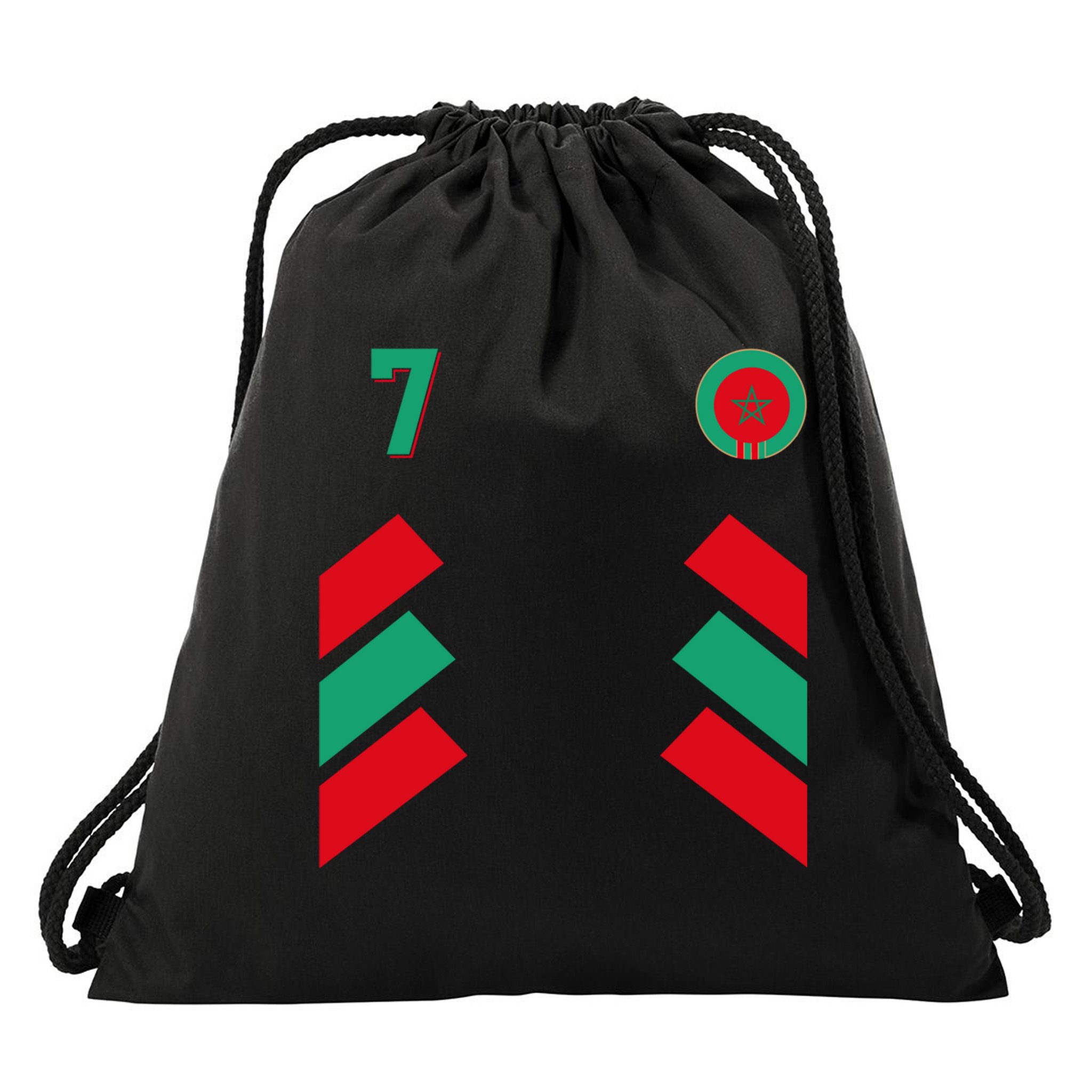Retro7 Moroccan Football Morocco Soccer Morocco Flag Pullover Hoodie Drawstring Bag
