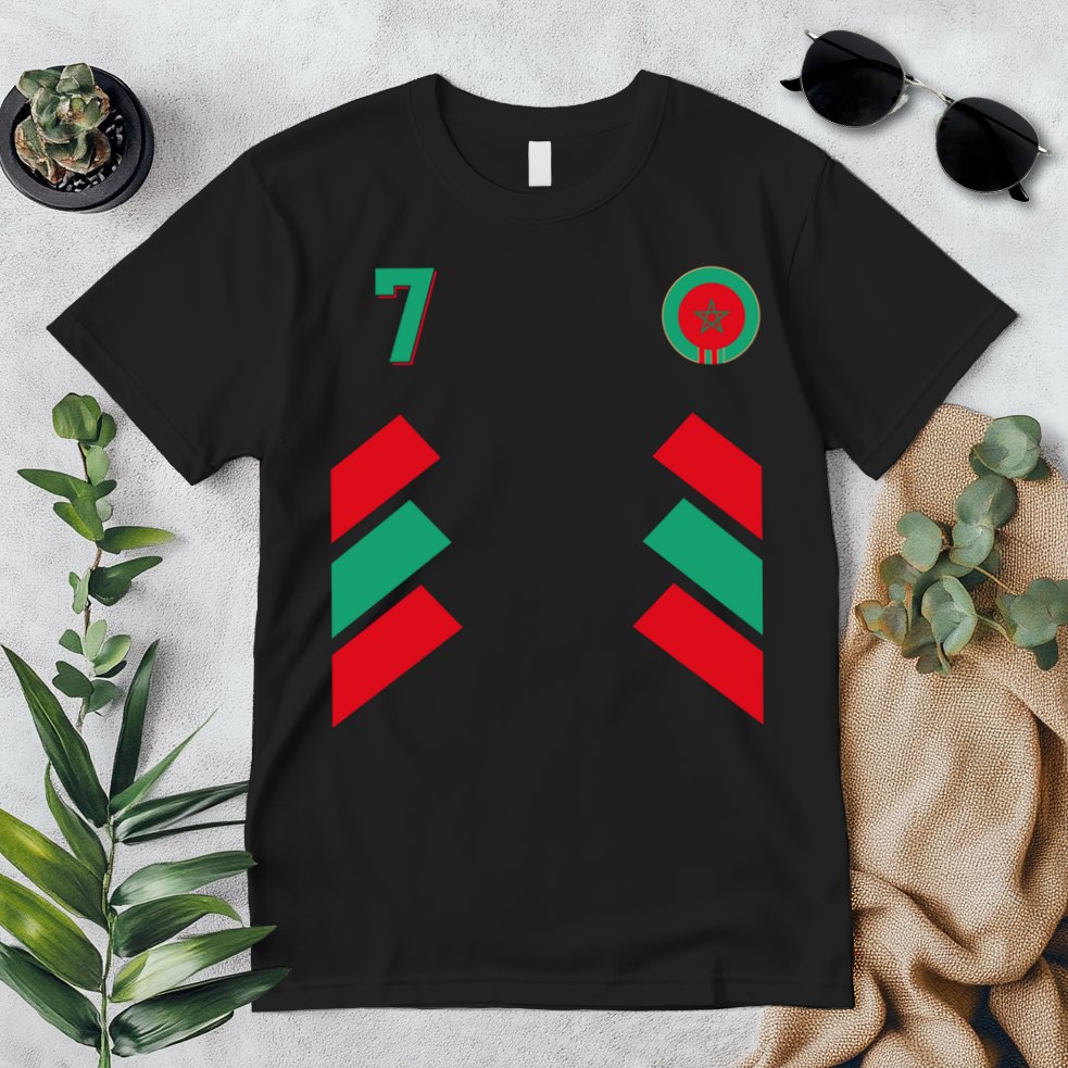 Retro7 Moroccan Football Morocco Soccer Morocco Flag Pullover Hoodie Premium T-Shirt
