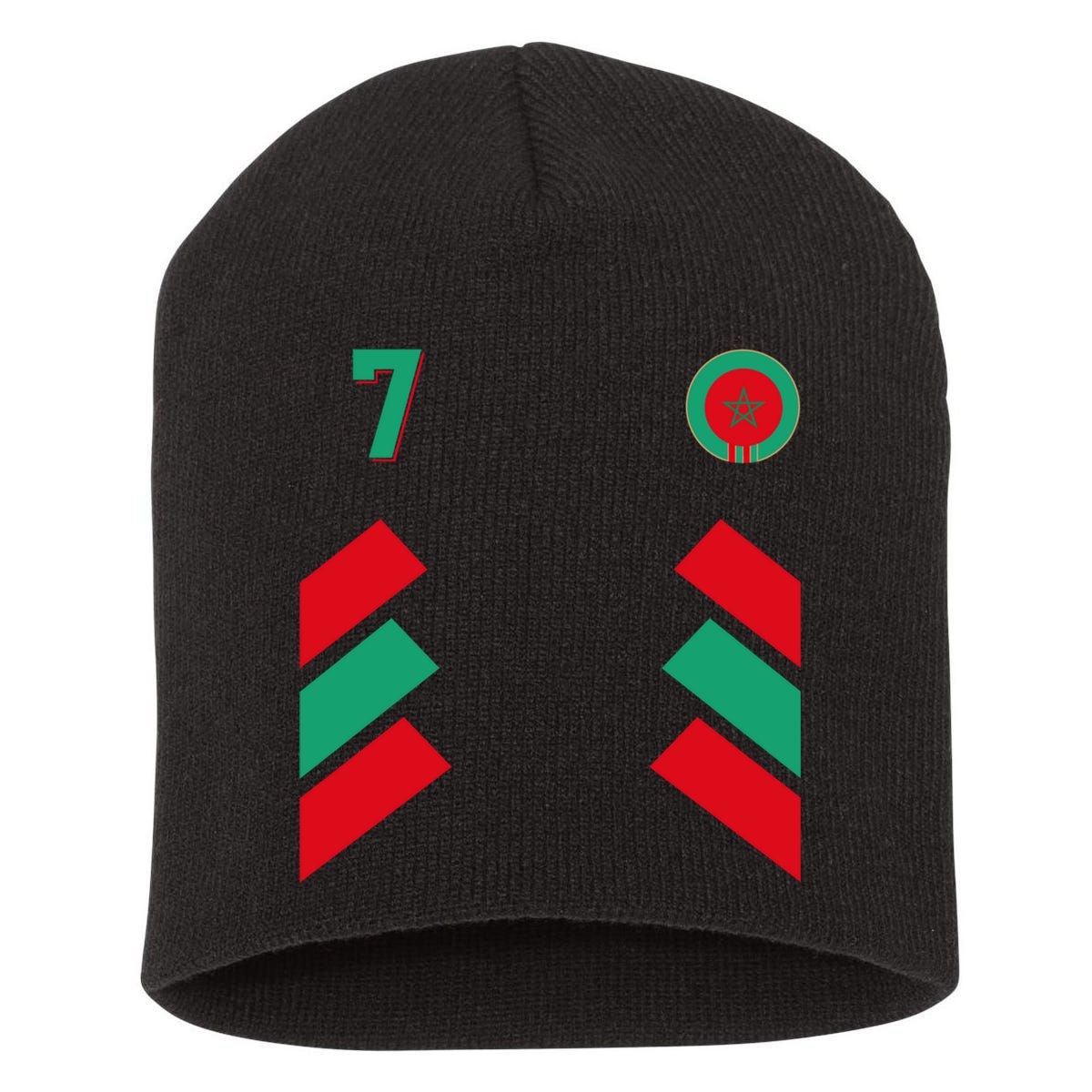 Retro7 Moroccan Football Morocco Soccer Morocco Flag Pullover Hoodie Short Acrylic Beanie