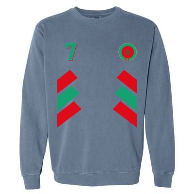 Retro7 Moroccan Football Morocco Soccer Morocco Flag Pullover Hoodie Garment-Dyed Sweatshirt