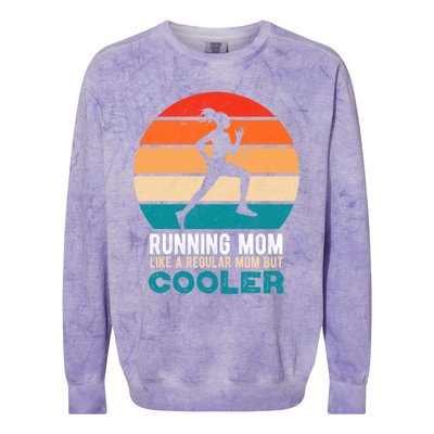 Running Mom Funny Marathon Runner Mother's Day Gift Colorblast Crewneck Sweatshirt