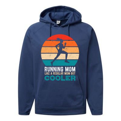 Running Mom Funny Marathon Runner Mother's Day Gift Performance Fleece Hoodie