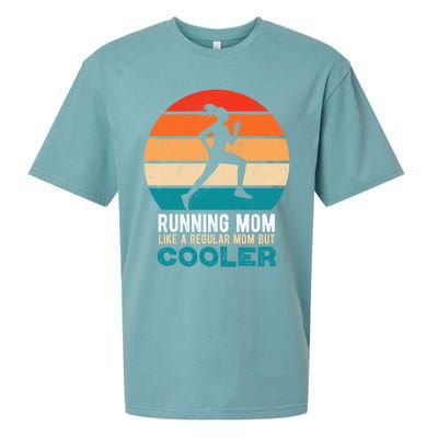 Running Mom Funny Marathon Runner Mother's Day Gift Sueded Cloud Jersey T-Shirt