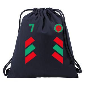 Retro7 Moroccan Football Morocco Soccer Morocco Flag Drawstring Bag