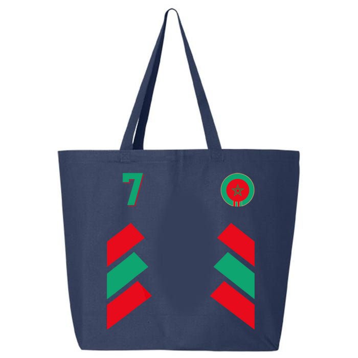 Retro7 Moroccan Football Morocco Soccer Morocco Flag 25L Jumbo Tote