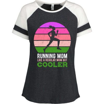 Running Mom Funny Marathon Runner Mother's Day Cute Gift Enza Ladies Jersey Colorblock Tee