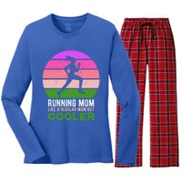 Running Mom Funny Marathon Runner Mother's Day Cute Gift Women's Long Sleeve Flannel Pajama Set 