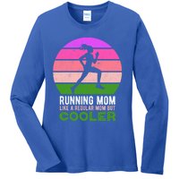 Running Mom Funny Marathon Runner Mother's Day Cute Gift Ladies Long Sleeve Shirt