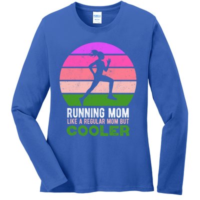 Running Mom Funny Marathon Runner Mother's Day Cute Gift Ladies Long Sleeve Shirt