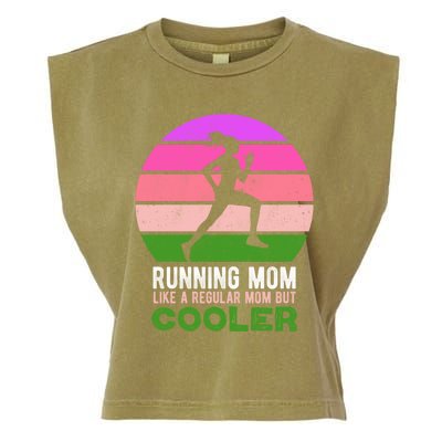 Running Mom Funny Marathon Runner Mother's Day Cute Gift Garment-Dyed Women's Muscle Tee