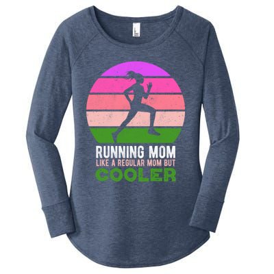 Running Mom Funny Marathon Runner Mother's Day Cute Gift Women's Perfect Tri Tunic Long Sleeve Shirt