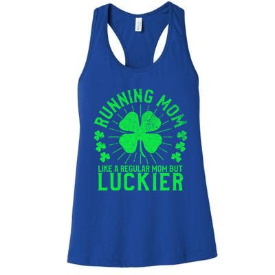 Running Mom Funny St Patrick's Day 5k Marathon Runner Mother Gift Women's Racerback Tank