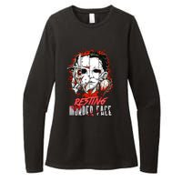 Resting Murder Face Scary Horror Character Halloween Costume Womens CVC Long Sleeve Shirt