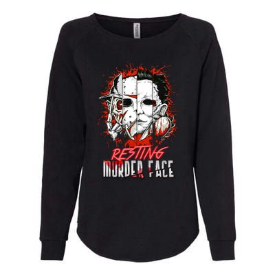 Resting Murder Face Scary Horror Character Halloween Costume Womens California Wash Sweatshirt