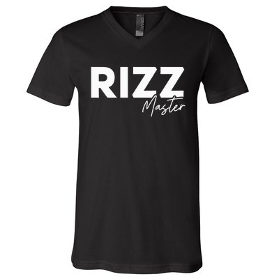 Rizz Master Funny Rizzler W Rizz Lord Rizz King V-Neck T-Shirt