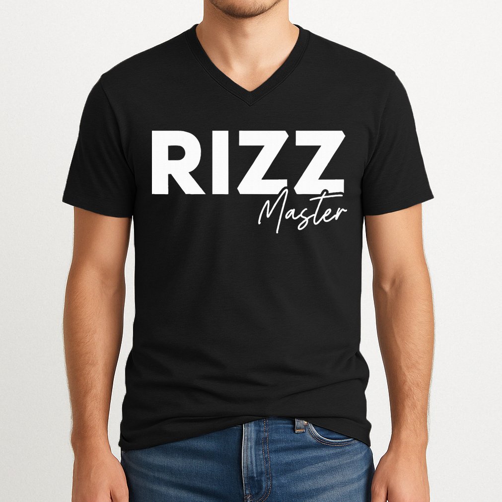 Rizz Master Funny Rizzler W Rizz Lord Rizz King V-Neck T-Shirt