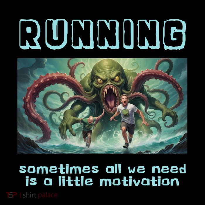 Running Motivation Funny Cthulhu Lovecraft Stripe Pom Pom Beanie